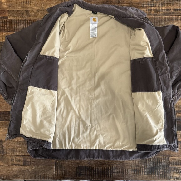 Carhartt J169 3XL Brown Quilt Lined Work Jacket Distressed Faded Heavyweight - Picture 6 of 7